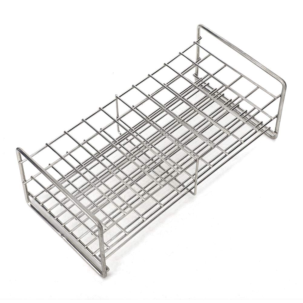 Stainless Steel Test Tube Holder 50 Holes with Handle, Sterilizable at 121℃, High and Low Temperature for Medical Use