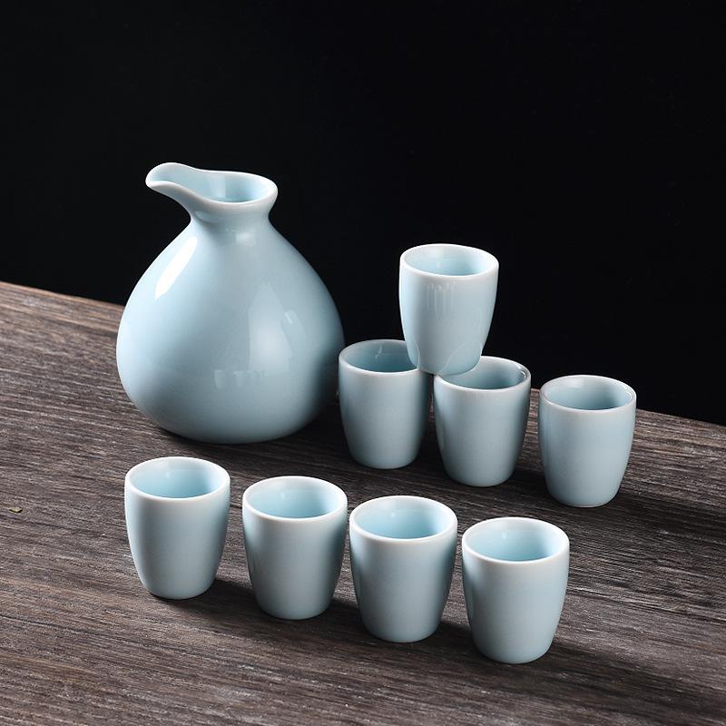 Ceramic Wine Dispenser Set, Wine Glass Wine Jug, Small Wine Cup, Bullet Glass Wine Cup, Custom Cup.
