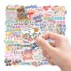 50-Piece Waterproof English Phrase Graffiti Stickers for Water Bottles & Phones - Creative Decorative Stickers Set