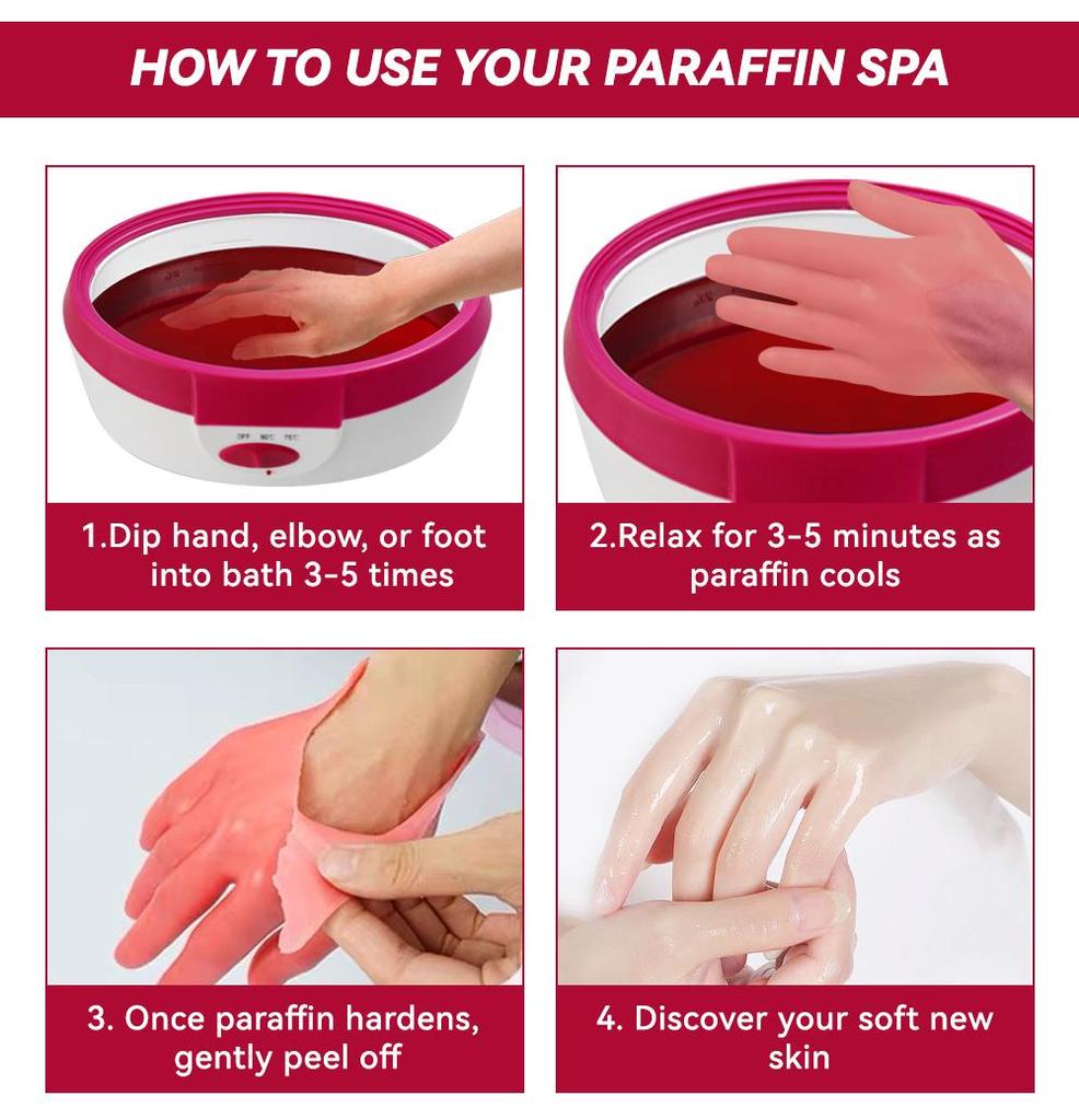 Chauffe-cire de paraffine pour spa - Traitement hydratant à domicile pour les mains, les pieds, les coudes | 2 réglages de température | Soulage la peau sèche et les douleurs articulaires