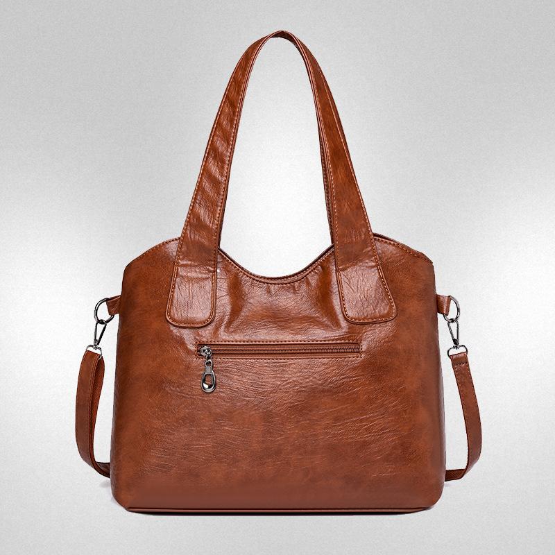 Zimní nová velkokapacitní přenosná taška přes rameno, trendy měkká kožená textura, dámská taška středního věku, crossbody taška