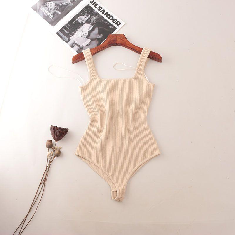 Western Style High-Fixed Rib Square Collar Pure Desire Positioning Clothing Foreign Trade Original Order Slim fit Briefs Sexy One-Piece Vest