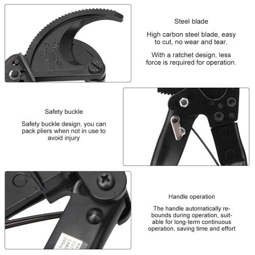 HS-325A Ratchet Cable Cutter Copper Insulated Aluminum Cutting Tool HCS 240mm (HS-325A)
