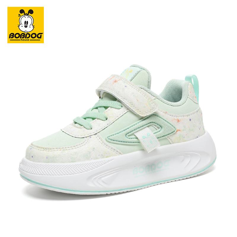 Babu Bean Classmate Boys Shoes Spring and Autumn New Leather Surface Waterproof Casual Board Shoes Girls Shock Absorption Children's Sports Shoes