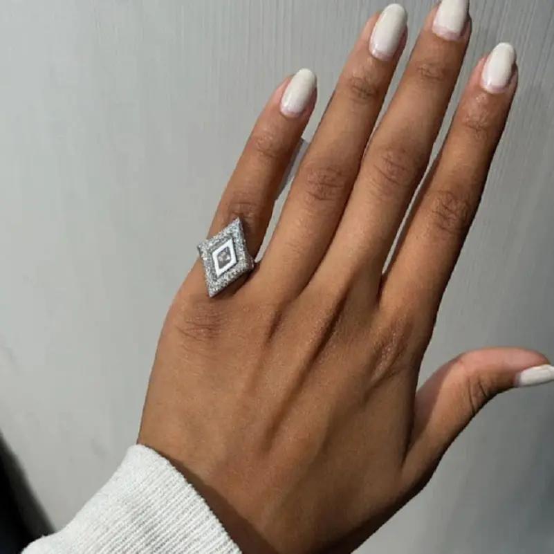 High Quality New Women Jewelry Open Adjusted Size #4.5 Geometric Pinky Ring