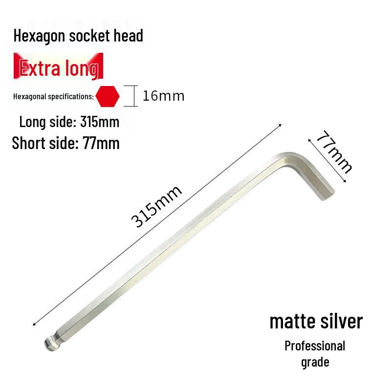 S2 Extended Ball Head Hex Key Wrench, High Strength Hardened 5mm/4mm Hexagonal Tool