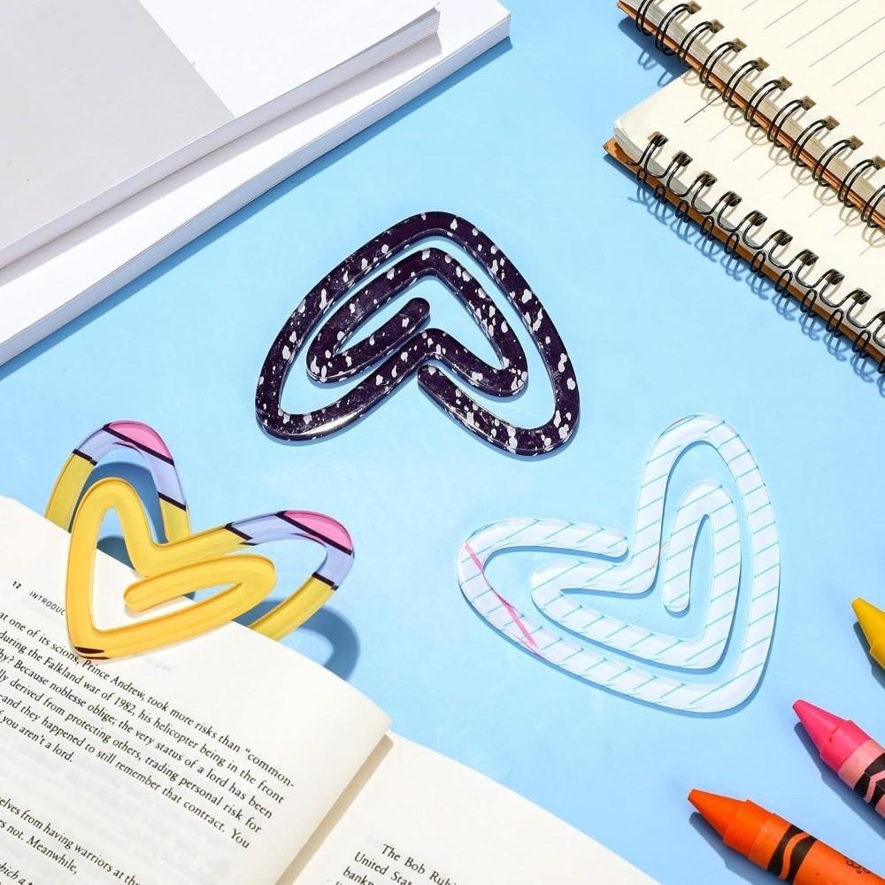 9pcs Acrylic Heat Transfer Bookmark Creative DIY Pattern Paper Clip  Student