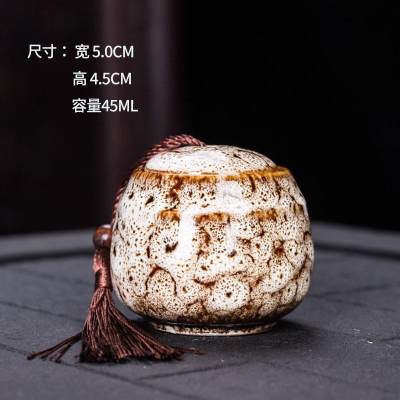 Ceramic tea can, small size, portable, kiln sealed can, household tea storage tank, powder medicine can tea tin Coffee can