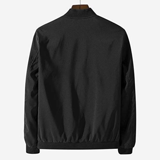 Military Lightweight Solid Plus Sizes Size M To Japanese Size D.IIZOO MA-1 Jacket, Men's Blouson, Zip-Up Jacket, Outerwear, Color, Thin, Casual,