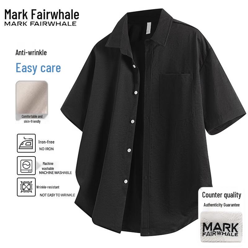 

Mark Fairwhale Men s Summer Ice Silk Short-Sleeve Shirt L