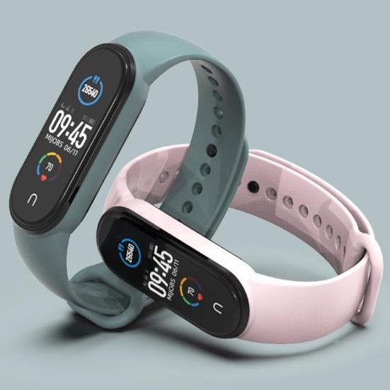 Uhrenarmband Wasserdicht Atmungsaktiv Integriertes Weiches Silikon Einteiliges Armband für Xiaomi Mi Band NFC 5/6/7