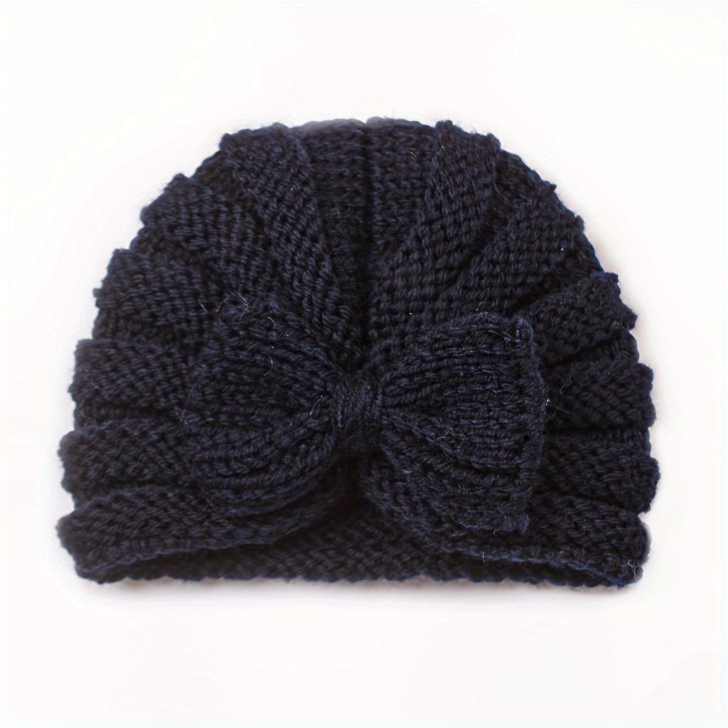 INS Baby Bow Knit Hat - Stretchy Winter Warm Cap with Moisture-Wicking Soft Fleece Yarn for Infants Autumn Winter Daily Birthday