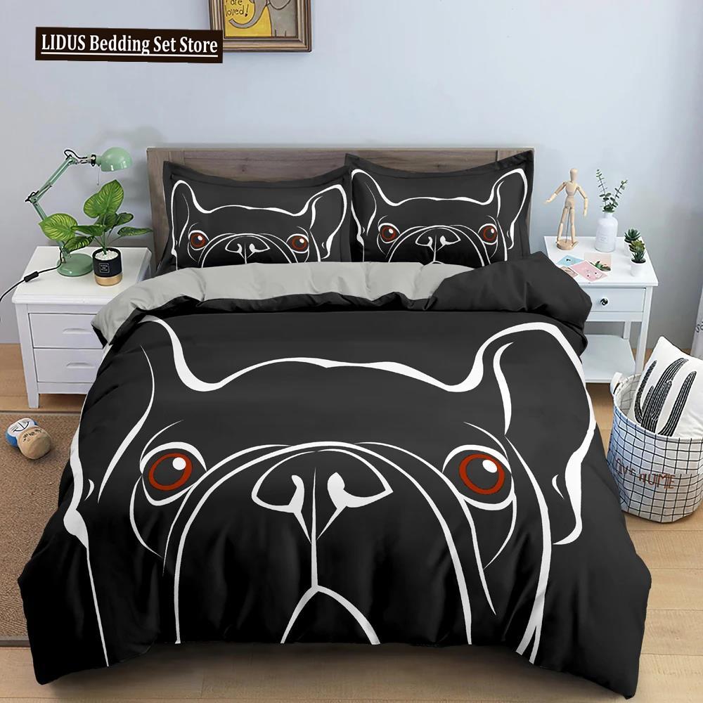 Cartoon Dog Duvet Cover Cute Pet Printed Bedding Set Comforter Covers Twin King Quilt Cover With Pillowcase Bedclothes 2/3Pcs