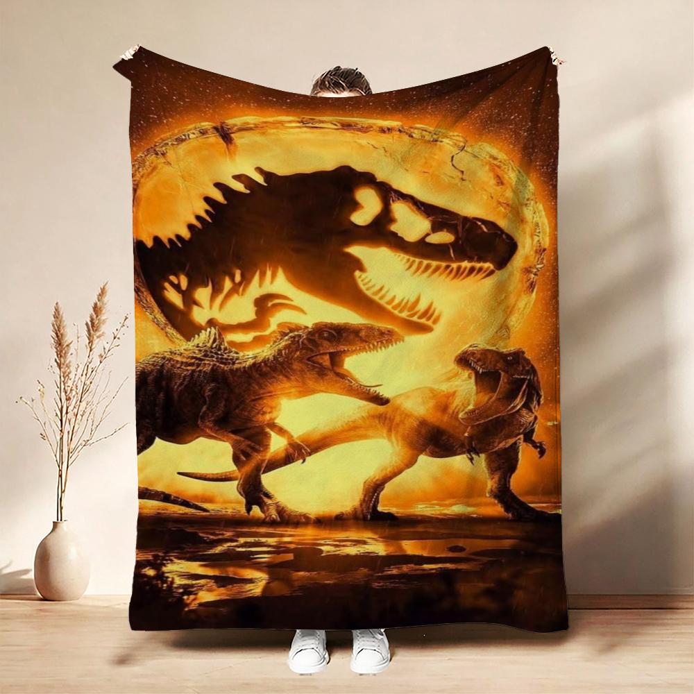 Jurassic World Dominion Theme Printed Blanket Skinfriendly Soft Fleece Blanket For Outdoor Travel Home Party Decor Holiday Gift