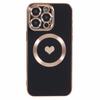 For iPhone 14 Pro Max TPU Case 6D Electroplating Love Heart Cover Compatible with MagSafe