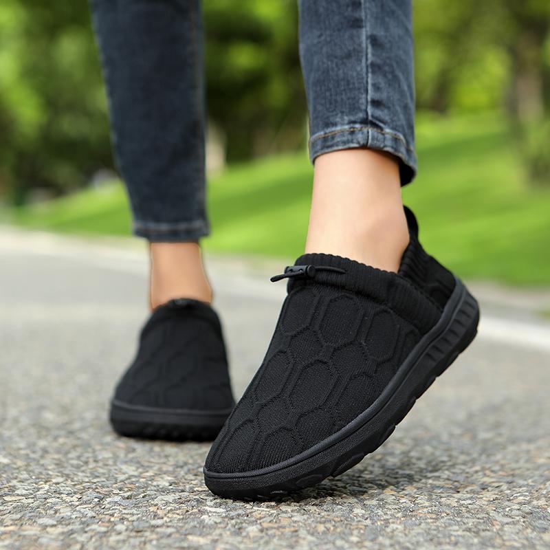 Breathable Knitted Casual Sports Shoes Wide Toe Box Walking Shoes Light Elastic Outdoor Shoes Non-slip Sneakers
