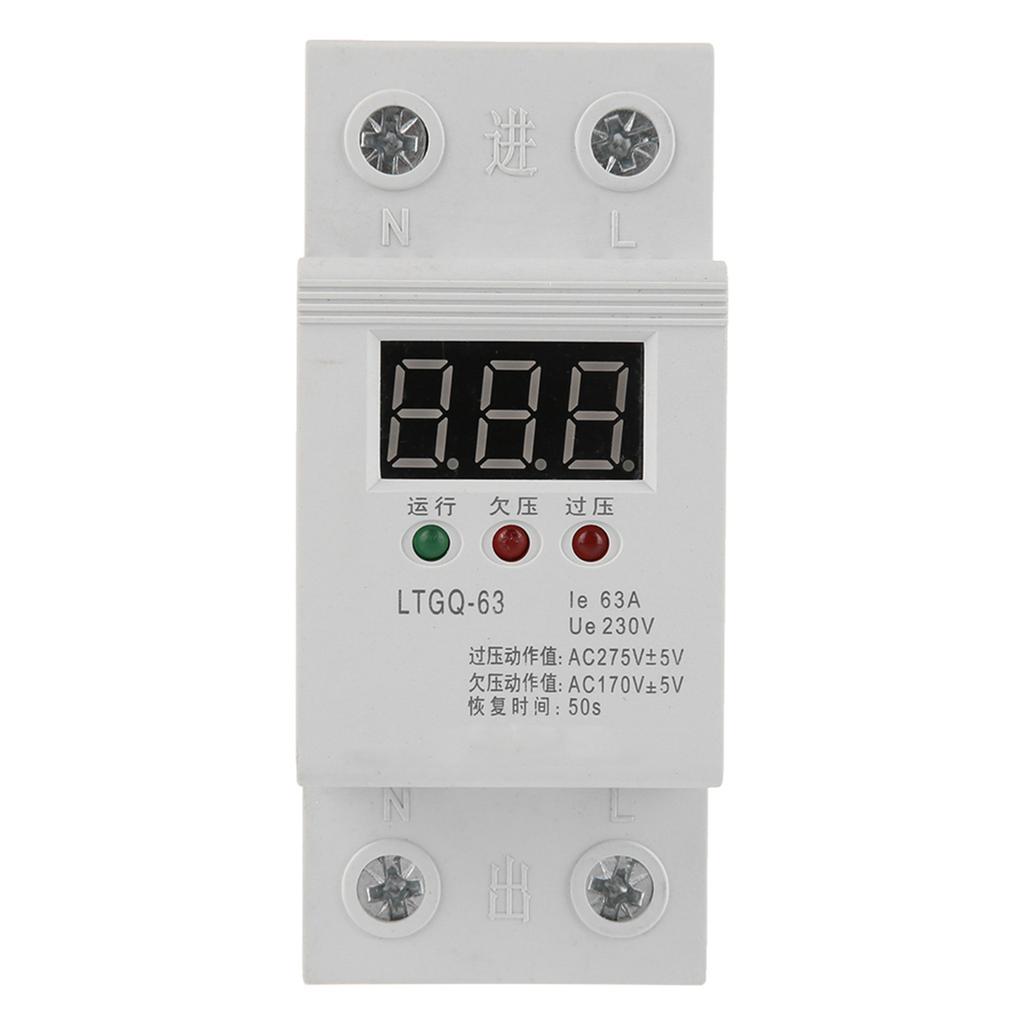 230V AC Automatic Reconnect Voltage Protector Undervoltage Relay 2P 63A Digital Voltage Relay