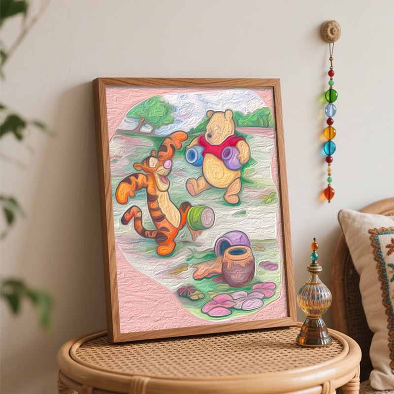 Disney Winnie The Pooh Tigger Painting Kit Home Wall Decor Handmade Gift Art Crafts Supplies DIY Drawing Set Room Decoration Wall Hanging