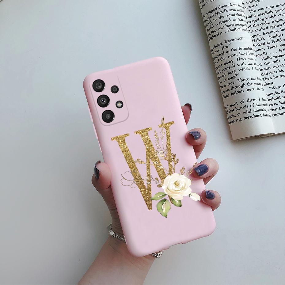 For Samsung Galaxy A53 5G Case A536B Cute Letters Silicone Soft Fundas Matte Cover Phone Case For Samsung A53 A 53 5G Coque Capa
