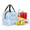Insulated Lunch Box Daisy Flower Lunch Bag Spring Floral Reusable Bag Flowers Blue Cooler Tote Bags for Kids Teens Adults Girls