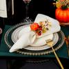 6pcs with Artificial Maple Halloween Pumpkin Napkin Rings Simulation Napkin Holder  Banquet