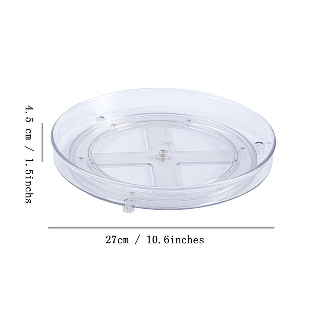360° Rotating Organizer 2-Tier Transparent  Lazy Susan Non Slip for Kitchen Spice Cosmetic Bathroom Countertop Storage