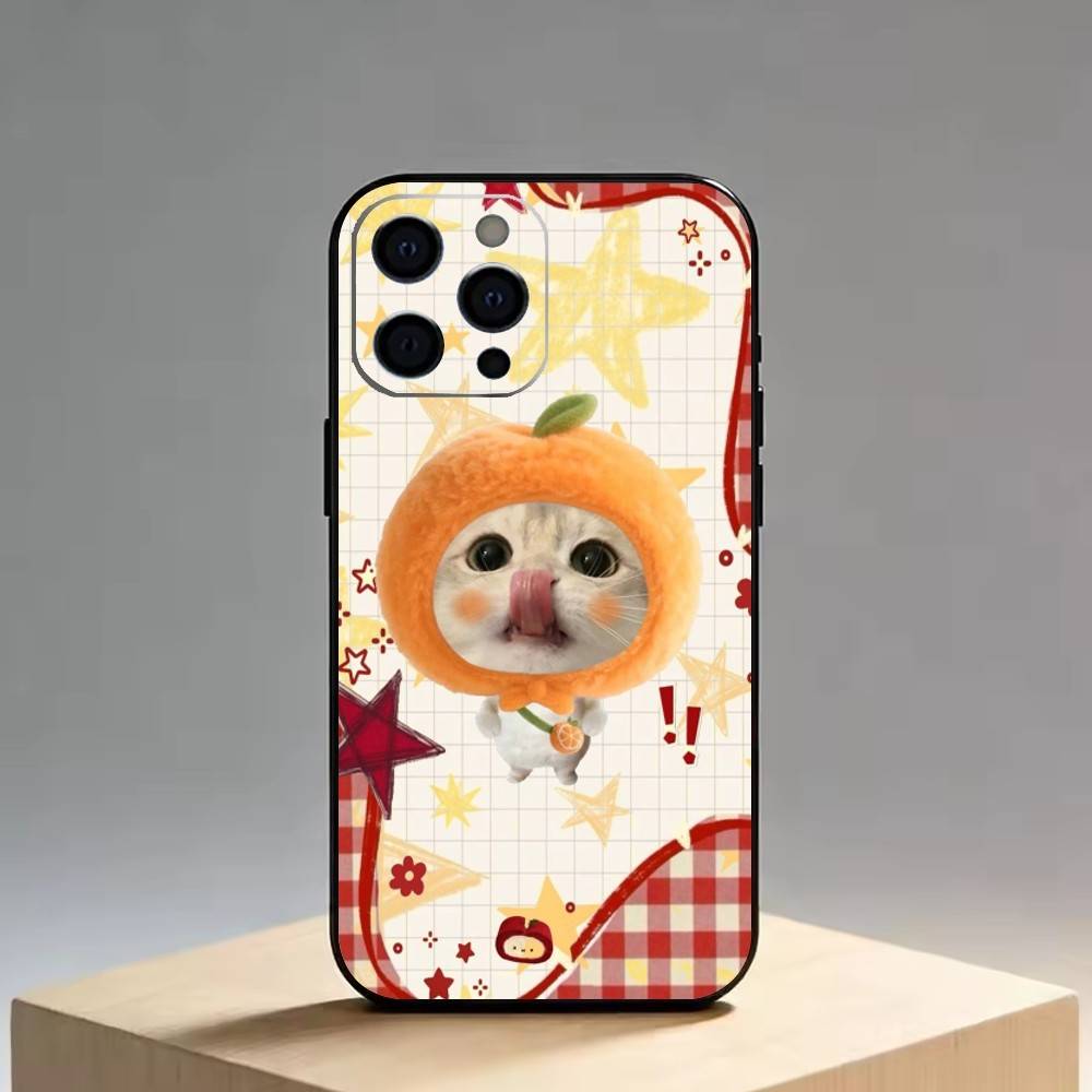 Food cats with headgear222   Phone Case For iPhone 17,16,15,14,13,12,11 Plus,Pro Max,XS,Soft Silicone Black Cover iPhone12PROMAX