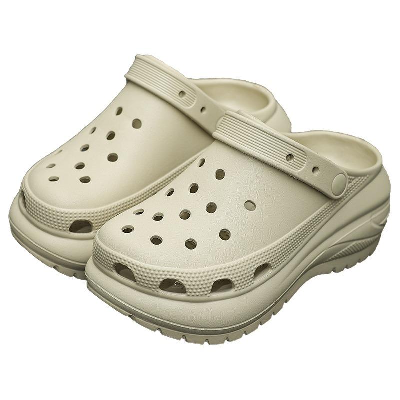 Classic Light Wheel Hole Shoes Women's Summer New Outdoor Wear Heightening Thick Sole Small Non-slip Beach Shoes Bag Head Drag