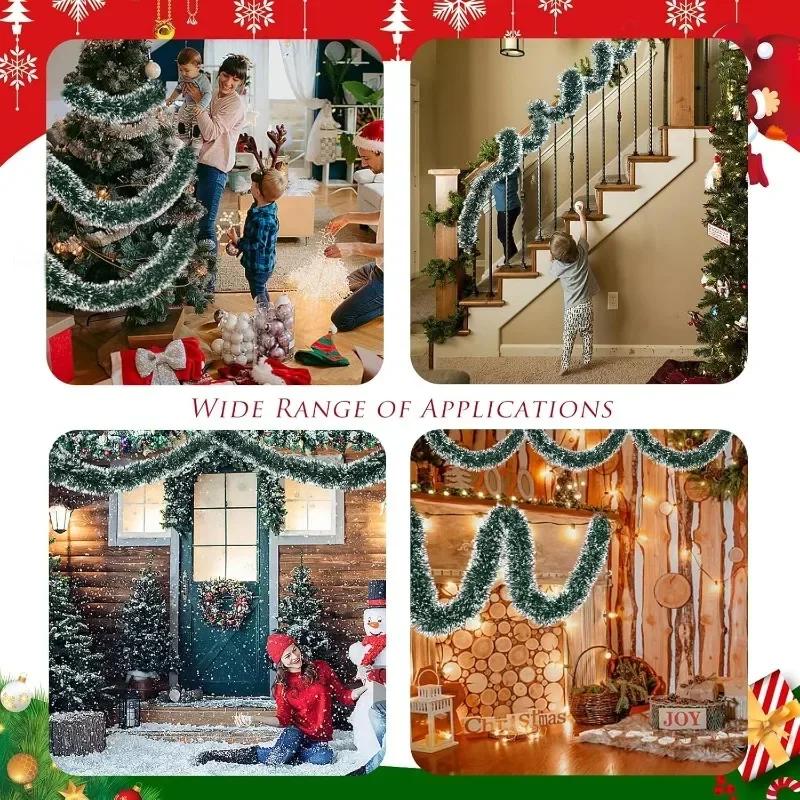 20/2m Christmas Green Cane Ribbons Garland DIY Xmas Tree Ornaments Cane Ribbon Wreath Hanging Pendents Home Party Decor Supplies