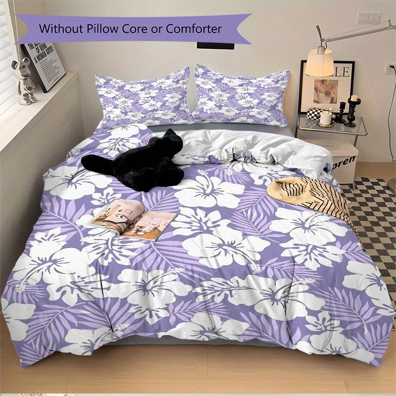 3pcs Hawaiian-floral-pattern Bedding Set, Ideal for Home Use, Suitable for Bedroom Decor (1*Duvet Cover + 1/2*Pillowcases, No Core) yy250821160