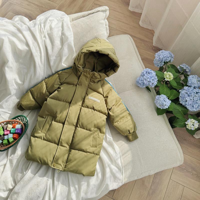 Fashion Boys Girls Long Down Jacket Autumn Winter Children Padded Parka Coats Kids Hooded Outwear