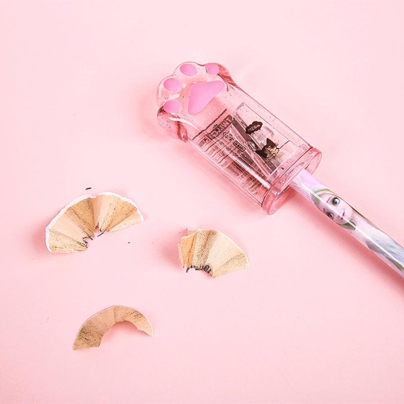 Trousse à crayons patte de chat, ensemble de papeterie mignon, taille-crayon, bande correctrice, gomme Kawaii, règle Papeleria, boîte à crayons, fournitures scolaires pour K