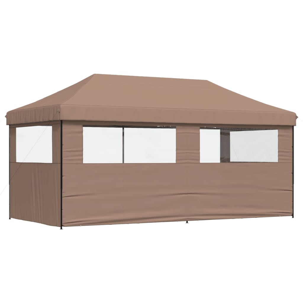 Vidaxl Pop-Up Party Tent with 3 Walls, Brown