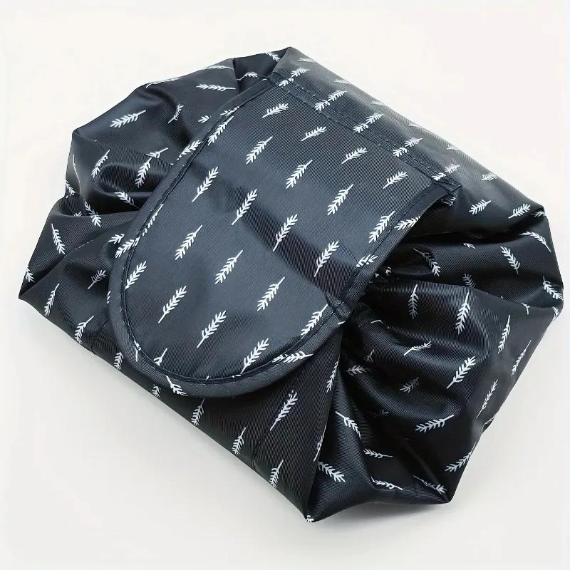 Polyester Lazy Drawstring Makeup Bag Portable Travel Storage Bag One Pack