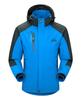 [Gopune] Men's Mountain Parka Hiking Jacket, Windproof Water-Repellent Outdoor Coat with Removable Hood, for Cycling Fishing Motorcycle, Blue 2XL