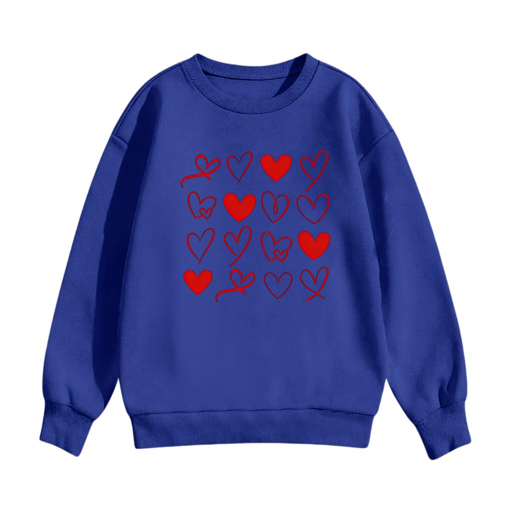Kinder Freizeit Rundhals Bedruckter Pullover Langarm Kapuzen-Sweatshirt Oberteil