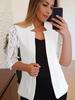 2024 Stylish Solid Color Lace Mid-Sleeve Versatile Suit Jacket
