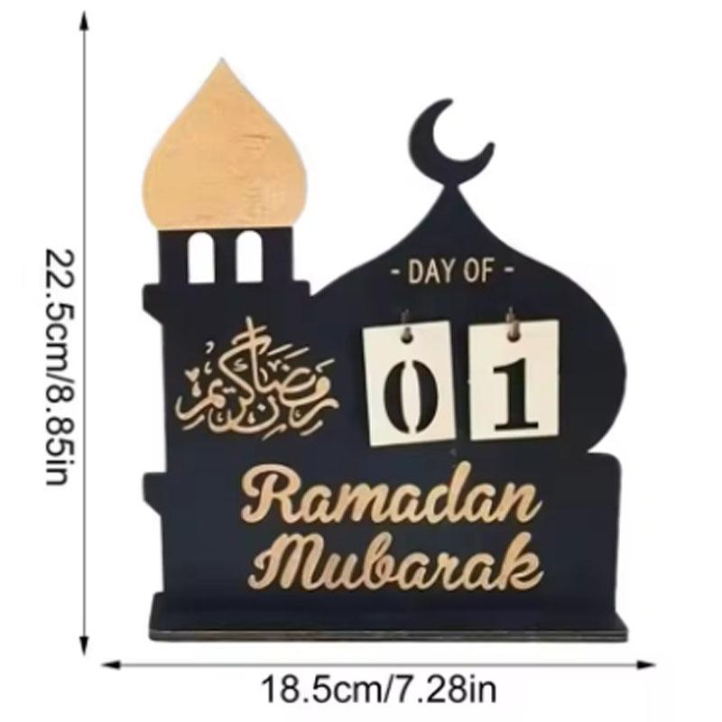 

Деревянный Рамадан календарь обратного отсчета украшения подарки Ид Мубарак Рамадан Декор для дома 2025 Карим Ислам мусульманские принадлежности для вечеринок B
