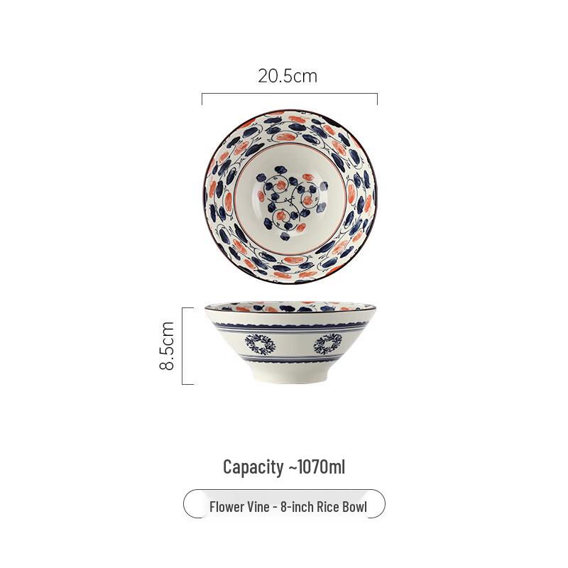 De'ou Star Light 8-inch Japanese-Style Ceramic Bowl