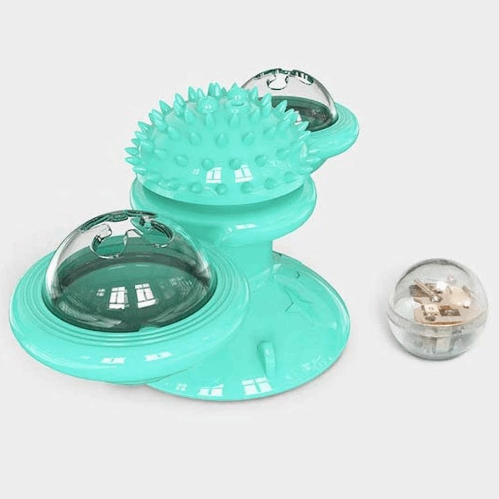 Interactive Windmill Cat Toy Glowing Rotating Kitten Puppy Pet Training Toy TPR PC Rotatable Plaything for Cat Pet Supplies