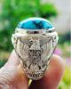 Hecheng Men's Antique Silver Alloy Ring - European and American Retro Style Fashion Jewelry