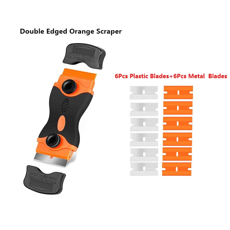 Plastic/Metal Razor Blade Scrapers for Car Window Vinyl Film Sticker Cleaning Glass Ceramic Dust Dirty Remover Tool Squeegee