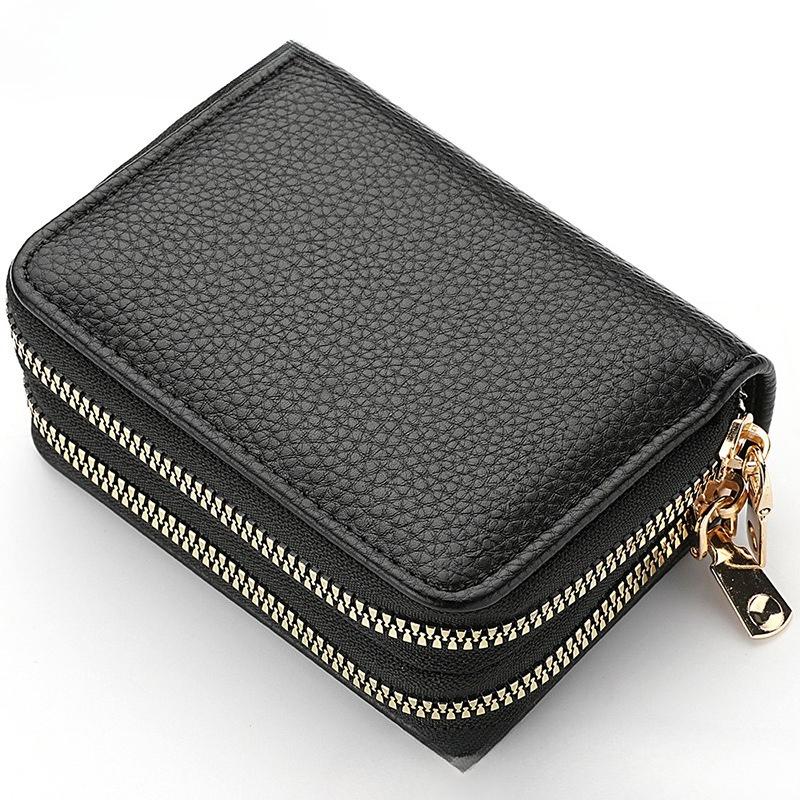 1Pc Multifunctional Card Bag New Organ Card Bag Double Zipper Women's Wallet Large Capacity Card Holder