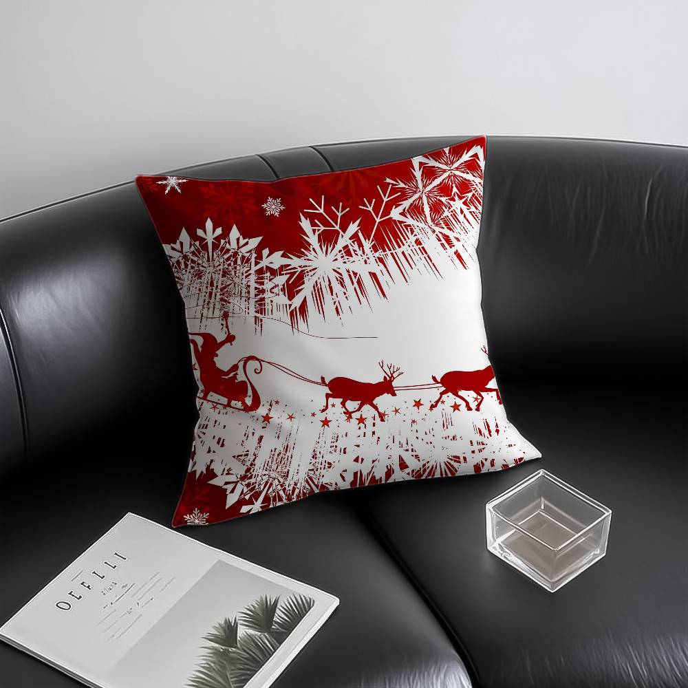 Christmas Snowflake Pattern Cute Pillow Case Anti-dustmite Invisible zipper Sofa Bed