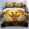 Ensemble d'Art Vibrant sur le Thème du Safari Décoration de Chambre d'Enfant et d'Adulte, Ensemble de Literie Exquis en Trois Pièces Cadeau