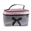 Cute Portable Cosmetic Bag Bow Stripe Wash Organizer Handbag Toiletry Pouch Storage Women Girl