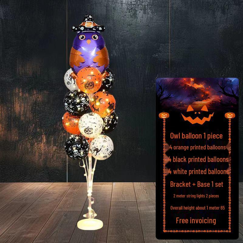 Halloween Pumpkin Skeleton Balloon Columns for Party and Event Decoration