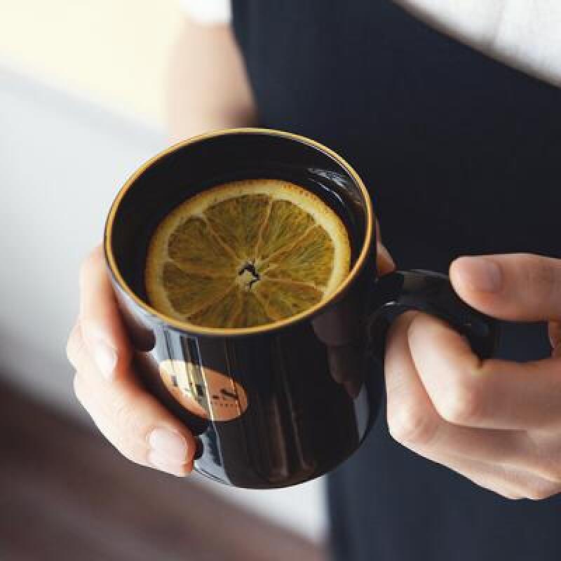 [J TABLE] Aden Goldline Simple Ring Mug (Black)