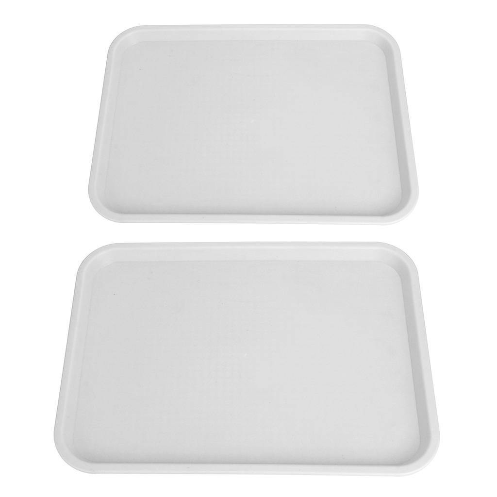 2pcs Food Tray Multifunctional Thickened Slip Resistance Chinese Fast Food Serving Tray for Dining
