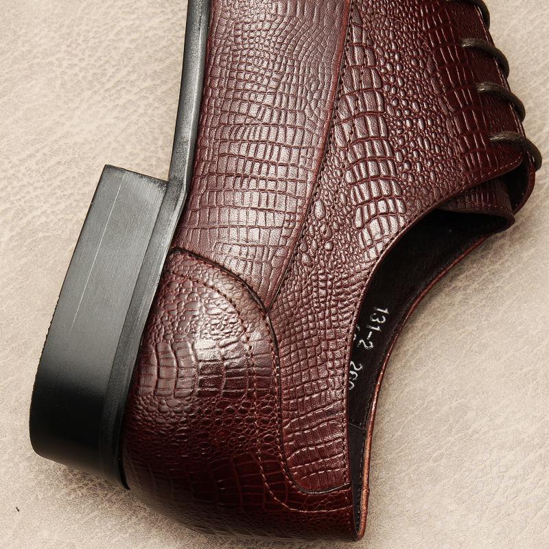 New Spring/Autumn Luxury Black/Red/Brown Handmade Lace-up Genuine Crocodile Leather Dress Oxford Flat Brogue Formal Oxford Shoes